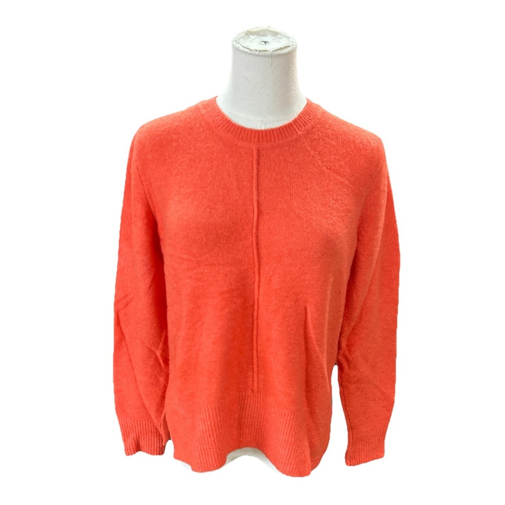 Banana Republic Womens Orange Merino Wool Blend Crew Neck Pullover Sweater Small